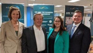 L to R: Valri Lightner, Acting Deputy Director Advanced Manufacturing Office, DOE; Malcolm Thompson, Executive Director, NextFlex; Tracy Frost, Institutes Director and Acting Head of ManTech, DOD; and Mike Molnar, Director – Advanced Manufacturing National Program Office, NIST